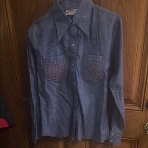 Women's Blue Button Down Shirt